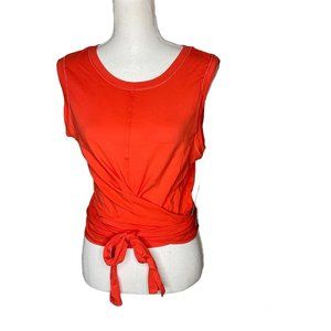 J. Dow Fitness Women's Sleeveless Wrap Crop Activewear Top Medium Red Or…